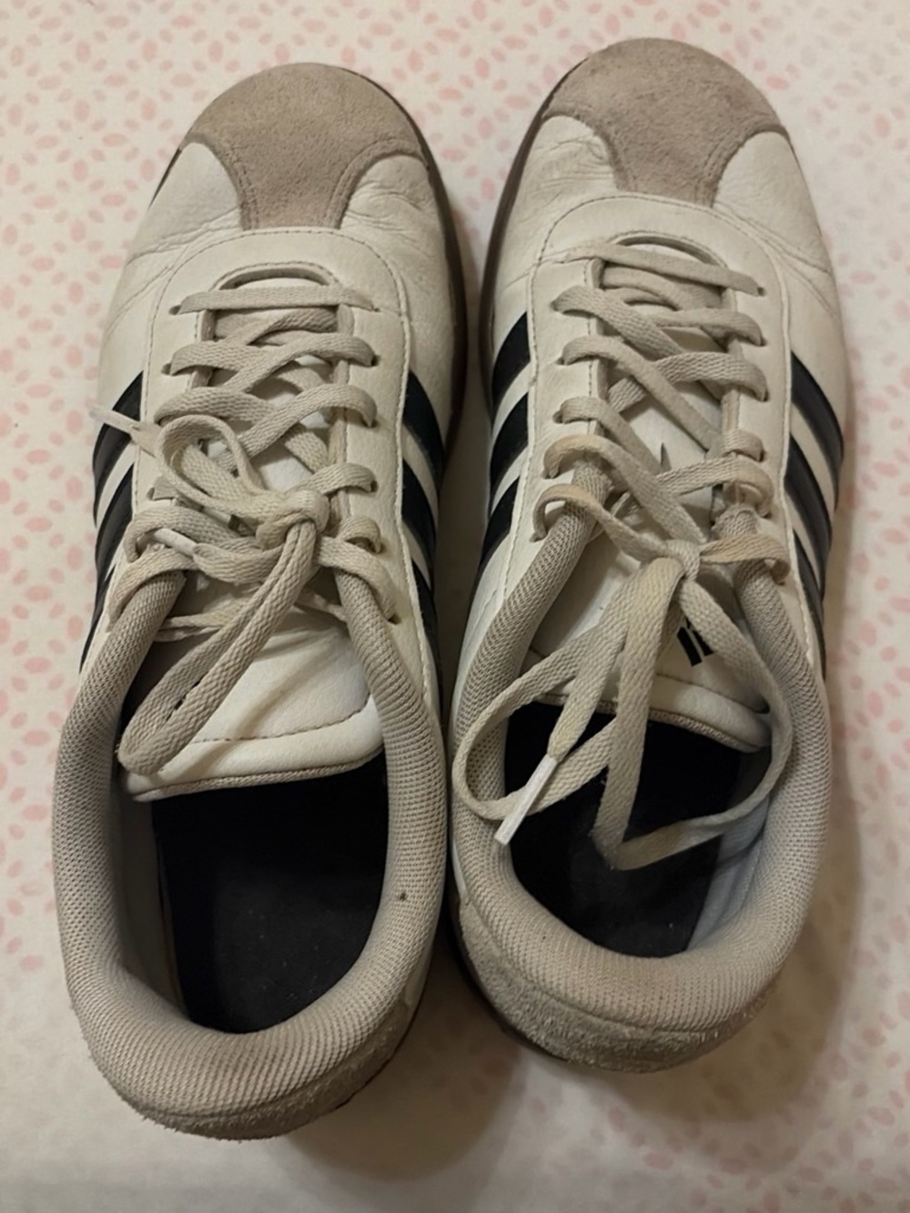 adidas Men's White Sneakers with Black Stripes